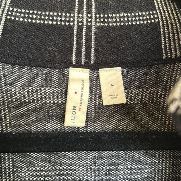 Anthropologie Moth Plaid Black and White Blazer - Picture 4 of 8